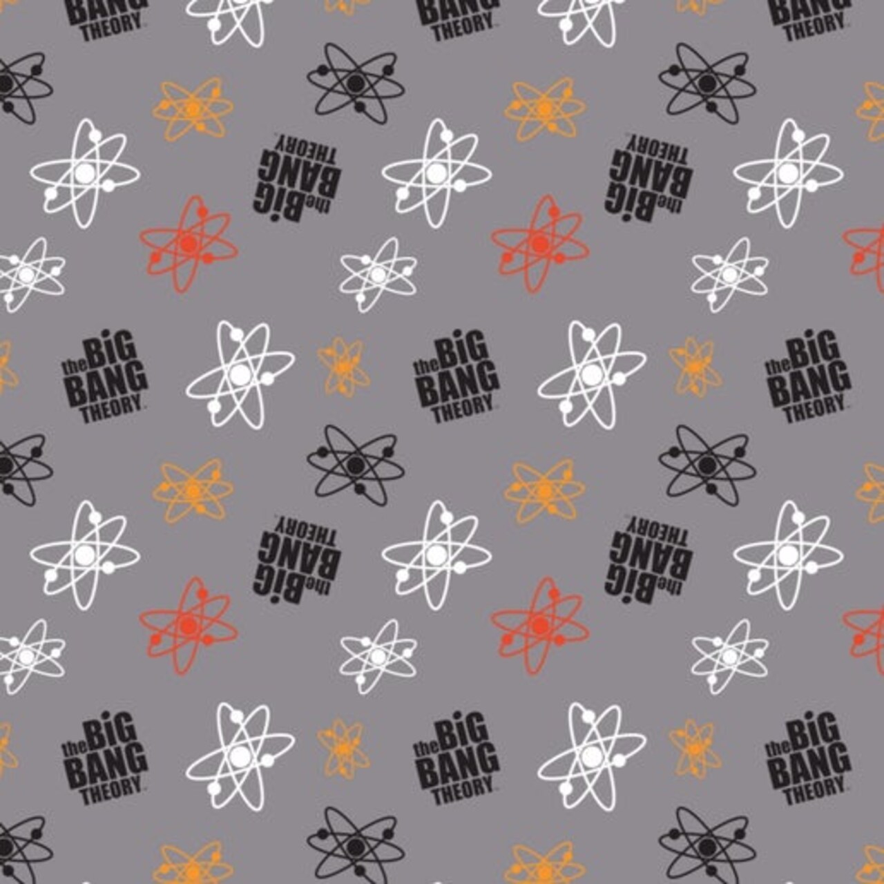 The Big Bang Theory Collection - Atoms Grey Licensed Cotton Fabric by the Yard